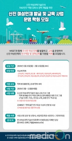 한국여성과학기술인지원센터 “이공계 신진 여성인재 발굴 나선다”